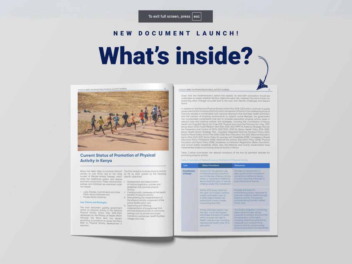 WHO Kenya (@whokenya) on Twitter photo ๐ Kenya just launched a new Physical Activity Policy Brief, with support from <a href="/WHO/">World Health Organization (WHO)</a>.
Hereโs what you need to know:
๐ tinyurl.com/muk9ua7h ๐ Kenya just launched a new Physical Activity Policy Brief, with support from <a href="/WHO/">World Health Organization (WHO)</a>.
Hereโs what you need to know:
๐ tinyurl.com/muk9ua7h