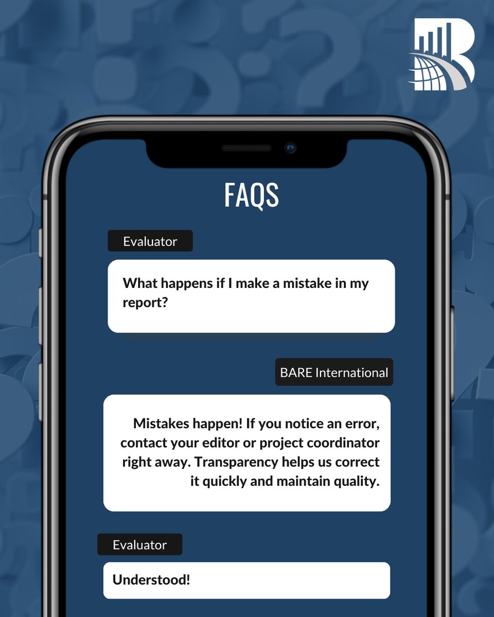 BARE_Intl's tweet image. ✍️ FAQ Friday Reassurance!

Made a mistake in your report? Don’t worry—just tell us!

We&apos;re here to help you correct it and keep the process running smoothly. Honesty &amp;gt; perfection. 🛠️✅

#FAQFridays #CXTransparency #EvaluatorHelp #BAREInternational #LearningTogether
