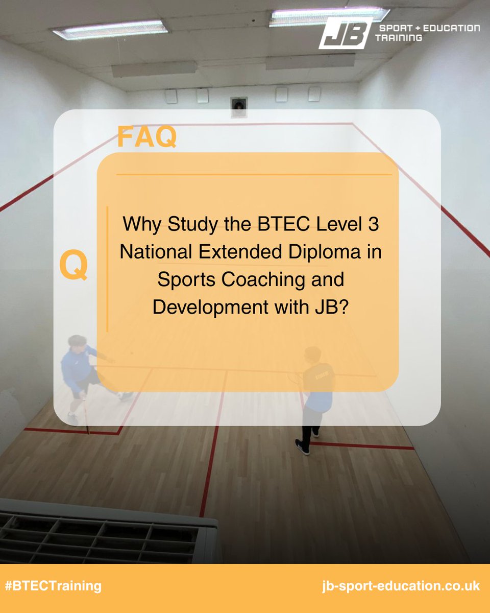 At JB, we believe in preparing our students not just for qualifications but for real-world careers. That’s why this course offers weekly, hands-on work experience as a core part of your learning.
For more information on our BTEC course visit–
jb-sport-education.co.uk/services/train…

#BTEC