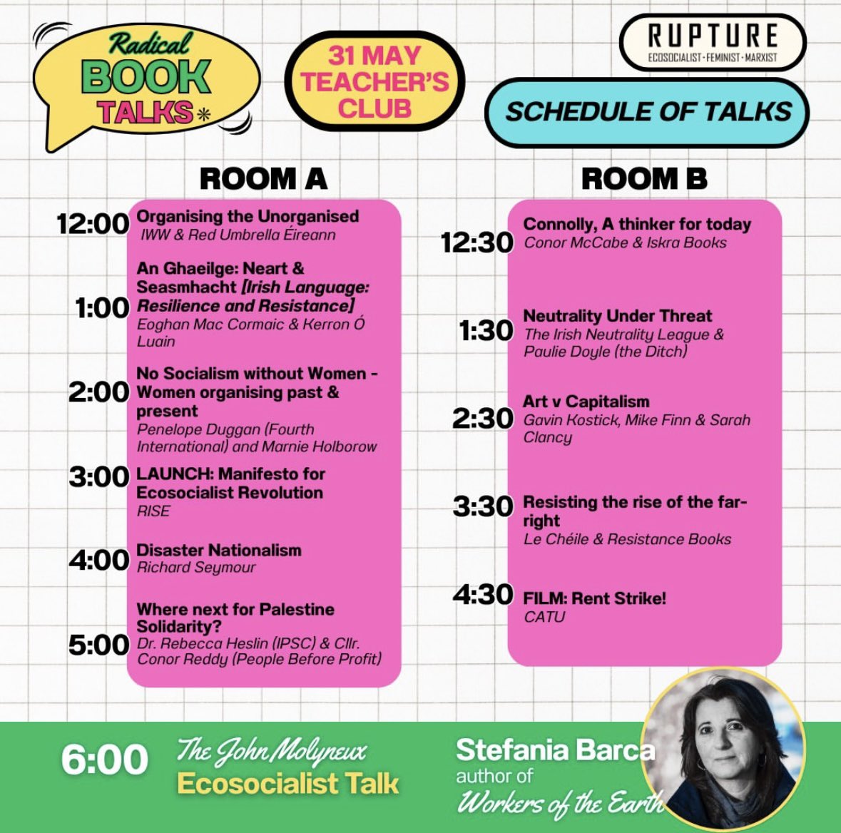The Ditch (@wereontheditch) on Twitter photo The Ditch’s <a href="/BigPaulieDoyle/">Paulie Doyle</a> talks neutrality at the Rupture Radical Book Fair tomorrow at 1.30pm
The fair runs 12-5pm with talks from 12-7pm and a social afterwards – free entry in the Teachers Club The Ditch’s <a href="/BigPaulieDoyle/">Paulie Doyle</a> talks neutrality at the Rupture Radical Book Fair tomorrow at 1.30pm
The fair runs 12-5pm with talks from 12-7pm and a social afterwards – free entry in the Teachers Club