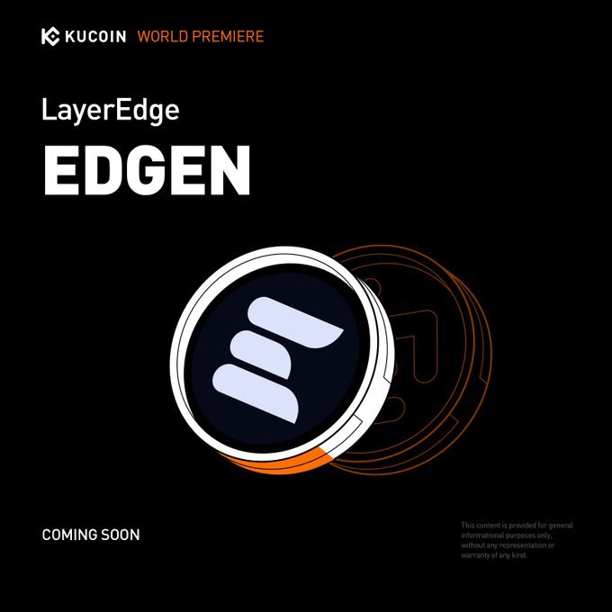 BREAKING 🚨 $EDGEN Airdrop Claim
Official ✅
LayerEdge Airdrop Checker will go LIVE on 31st May.
(Claim will begin at TGE on 2nd JUNE.)
After Binance Alpha, KuCoin also announced $EDGEN listing. 
#layeredge #edgen