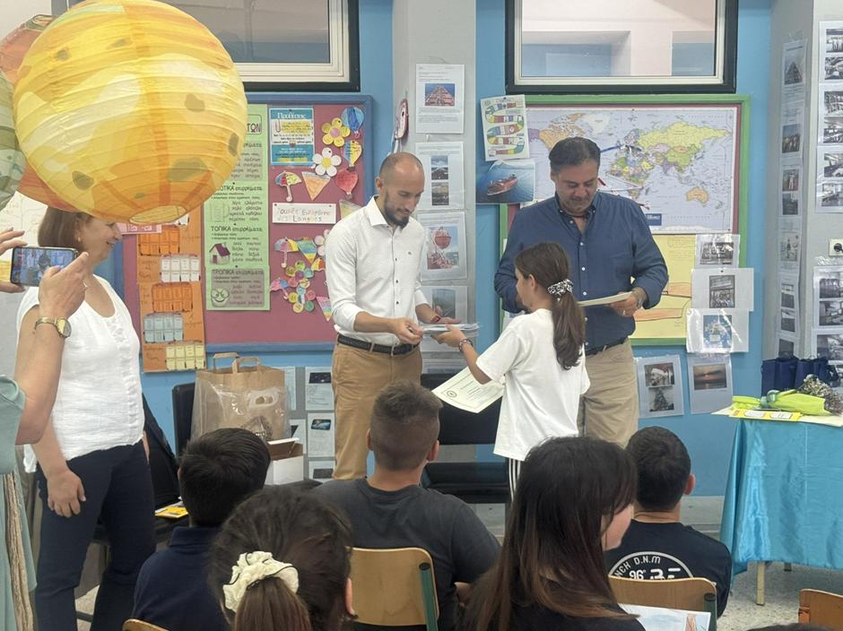 CapitalShip's tweet photo. Connecting Classrooms with Vessels 🚢💙

We joined the 2nd Primary School of Artemida as part of the “Adopt a Ship” program! Capt. Dedelos &amp; Mr. Kyrou shared life at sea — students even wrote &amp; performed a song for M/T Akrisios! 

https://t.co/w0pnsqOgDA https://t.co/ujUzbkLJtf