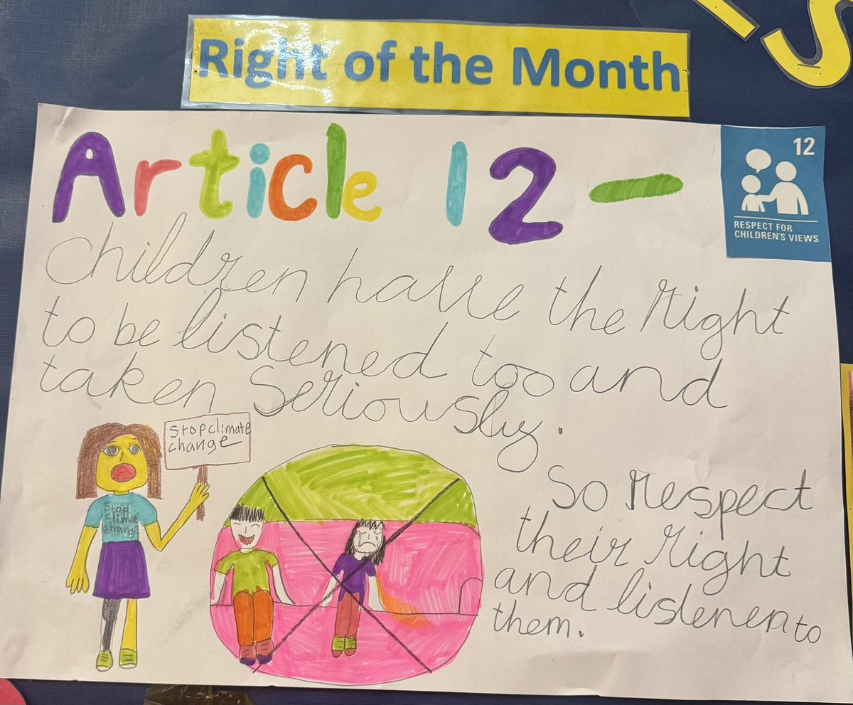 April’s Right of the Month is Article 12-Children have the right to be listened to and taken seriously