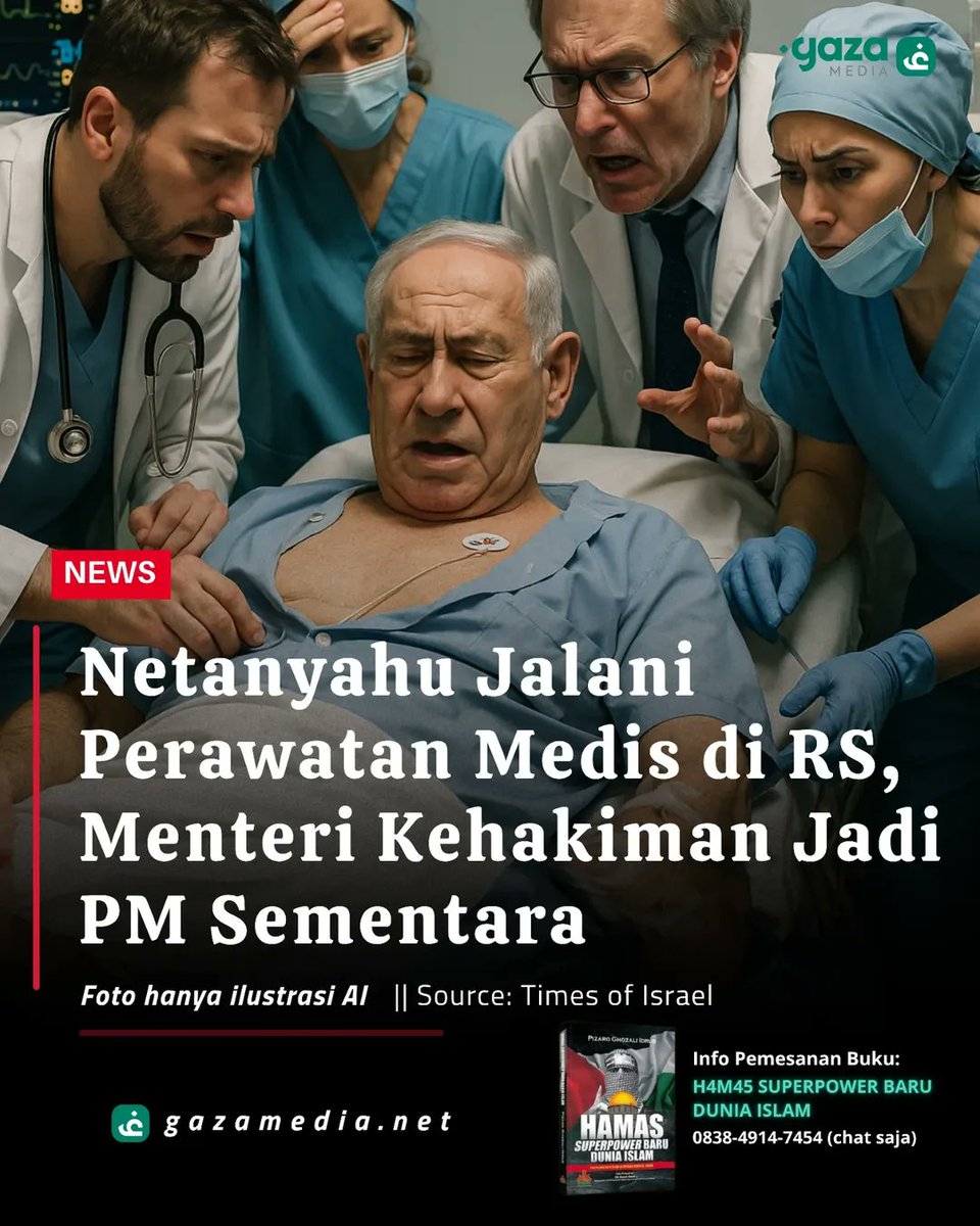 Netanyahu menjalani perawatan di RS, semoga tidak cepat sembuh dan tidak segera pulih. 👍