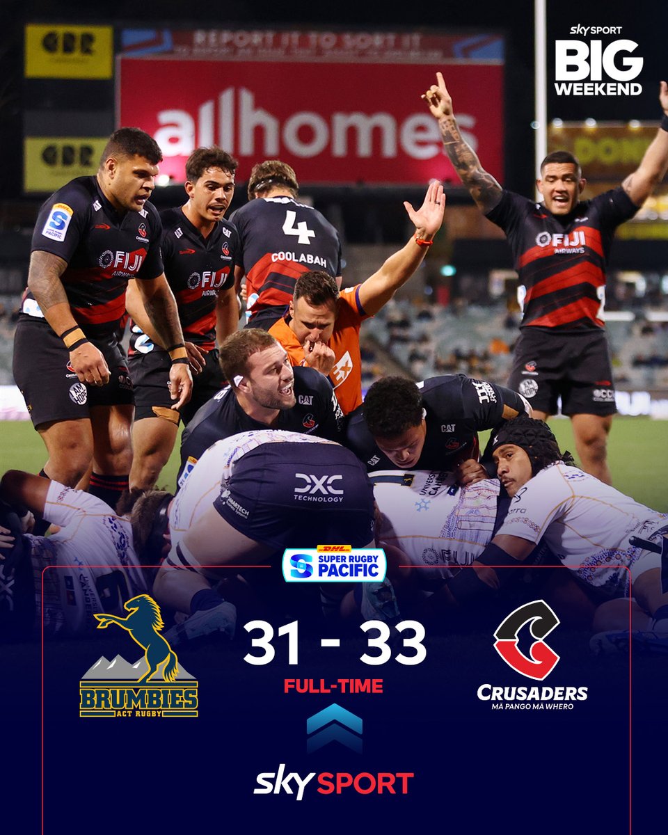 The Crusaders clinch a nailbiter in Canberra to finish the season in the top 2️⃣ 

What a start to the BIG WEEKEND on #SkySportNZ 📺