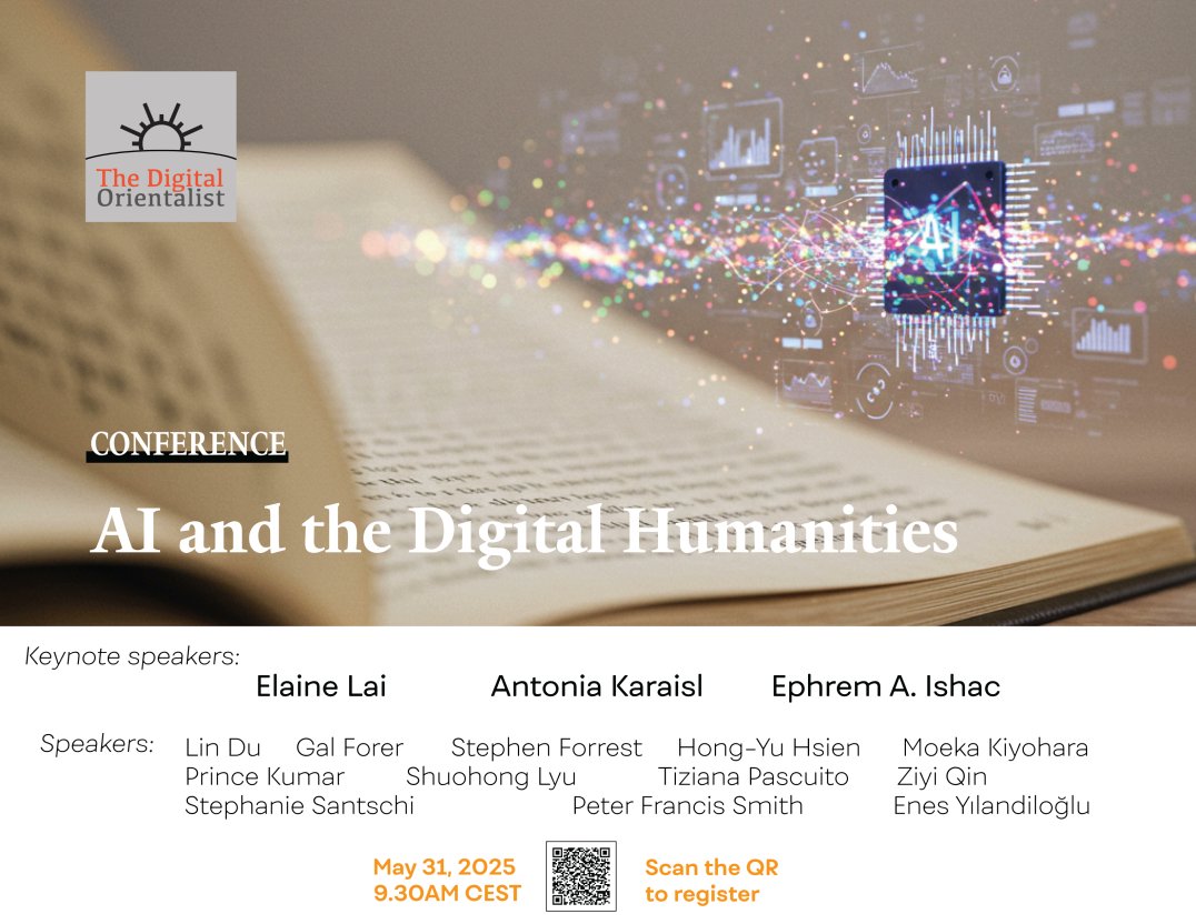 Last minute reminder for tomorrow's conference on #AI and the #DigitalHumanites in Asian, African, and Oceanic Studies.

From 09.30am CEST on May 31.

Schedule and sign up here: digitalorientalist.com/2025/05/16/ai-…