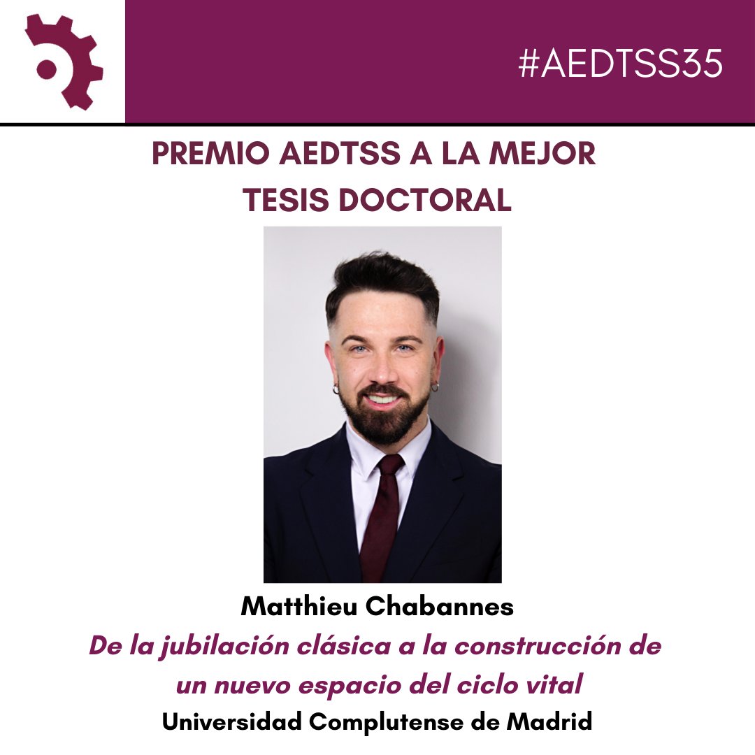 🏆📕 En el Congreso #AEDTSS35 ha intervenido <a href="/Matthchabannes/">Matth</a> (<a href="/ucm_derecho/">Facultad Derecho UCM</a>), ganador del premio a la mejor tesis doctoral, exponiendo las principales conclusiones de su investigación. 
¡Enhorabuena! 👏