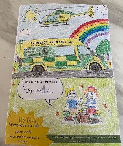 National Ambulance Service ๐ฎ๐ช๐ (@ambulancenas) on Twitter photo Thank you to Michelle in Sligo, who sent in her daughter Abby's beautiful artwork this week! 
7 years old and Abby already knows she wants to be a Paramedic when she grows up ๐๐
If you'd like to download our activity book go to: bit.ly/3yMswj6 Thank you to Michelle in Sligo, who sent in her daughter Abby's beautiful artwork this week! 
7 years old and Abby already knows she wants to be a Paramedic when she grows up ๐๐
If you'd like to download our activity book go to: bit.ly/3yMswj6