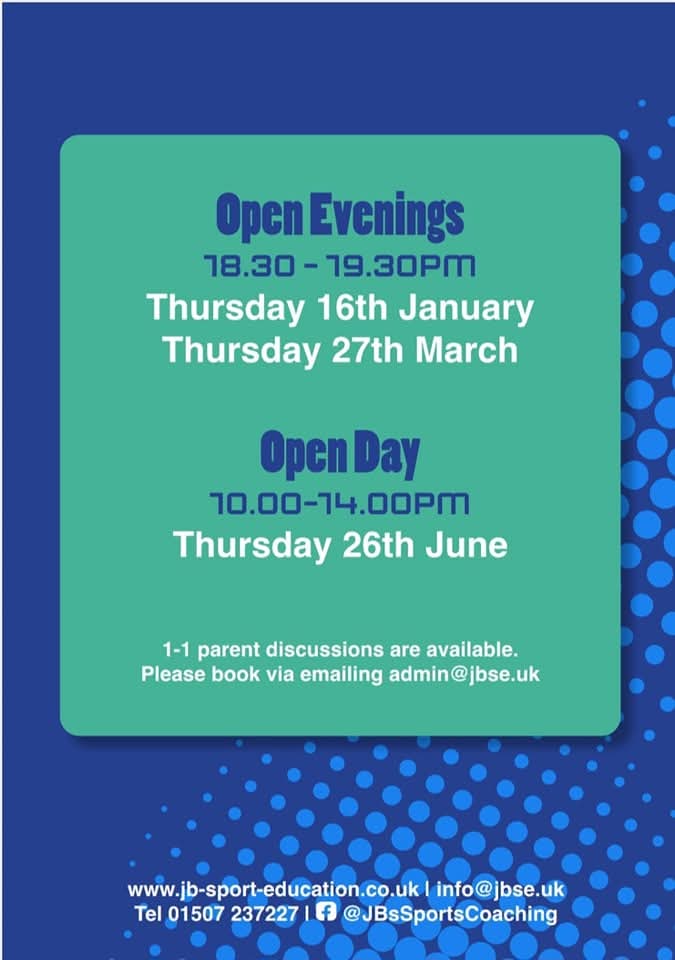 JB Sport + Education (@jbsportcoaching) on Twitter photo 🎓 BTEC Open Day – June 26th, 2025 🎓
📍 Location: The Wong, Horncastle Football Club, LN9 6EA
🕘 Date: June 26th, 2025
📧 To register your interest, contact our admin team:
Email: admin@jbse.uk
📞 Phone: 01507 237227 🎓 BTEC Open Day – June 26th, 2025 🎓
📍 Location: The Wong, Horncastle Football Club, LN9 6EA
🕘 Date: June 26th, 2025
📧 To register your interest, contact our admin team:
Email: admin@jbse.uk
📞 Phone: 01507 237227