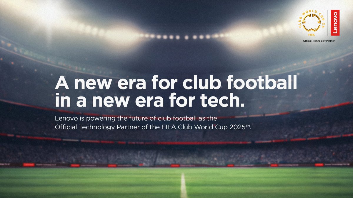 An exciting partnership is here! I’m delighted to share that Lenovo is now an official partner of the FIFA Club World Cup™ 🌎🏆 

Discover more: spr.ly/6014NfBR6 | #LenovoFIFA #FIFACWC #WeAreLenovo