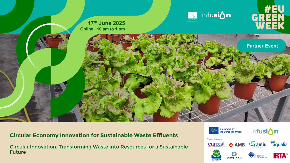 📅Save the date!

Join our #EUGreenWeek webinar on 17 June (10:00–13:00 CET) – Circular solutions for #waste with top #LIFEProgramme projects.

🔗 Registraton available: bit.ly/Registration_L…

#EUGW2025 #waste #innovation #resources #circulareconomy