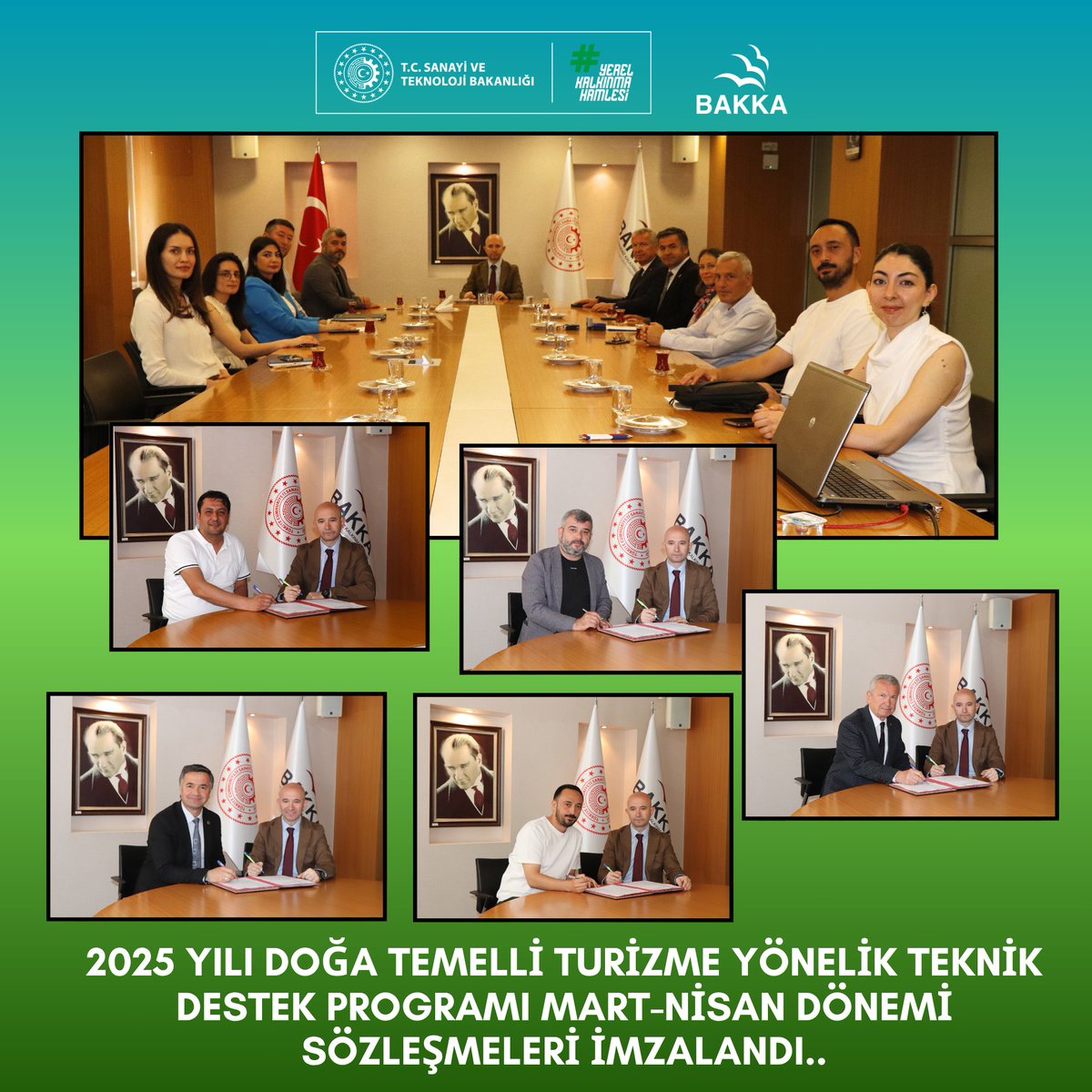 🌿 2025 Yılı Doğa Temelli Turizme Yönelik Teknik Destek Programı kapsamında Mart-Nisan döneminde desteklenmeye hak kazanan 6 projenin sözleşmeleri imzalandı! 

Ayrıntılar; bakka.gov.tr/haber/2025-yil…

Ekoturizm rotaları, kültürel miras yolları, farkındalık festivalleri ve Cittaslow