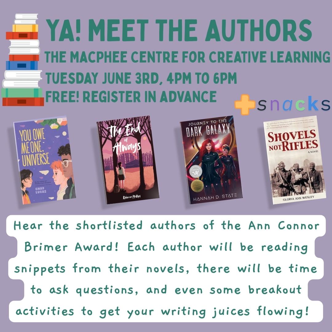 Atlantic Book Awards (@atlbookawards) on Twitter photo The End of Always by <a href="/RebeccaWritesYA/">Rebecca Phillips ~ Updates</a> is nominated for the Ann Connor Brimer Award! Â You can hear Rebecca read live on Tuesday, June 3rd at YA! Meet The Authors at The MacPhee Centre For Creative Learning! Hosted by Nova Scotian Youth Ambassador Jorja Walker The End of Always by <a href="/RebeccaWritesYA/">Rebecca Phillips ~ Updates</a> is nominated for the Ann Connor Brimer Award! Â You can hear Rebecca read live on Tuesday, June 3rd at YA! Meet The Authors at The MacPhee Centre For Creative Learning! Hosted by Nova Scotian Youth Ambassador Jorja Walker