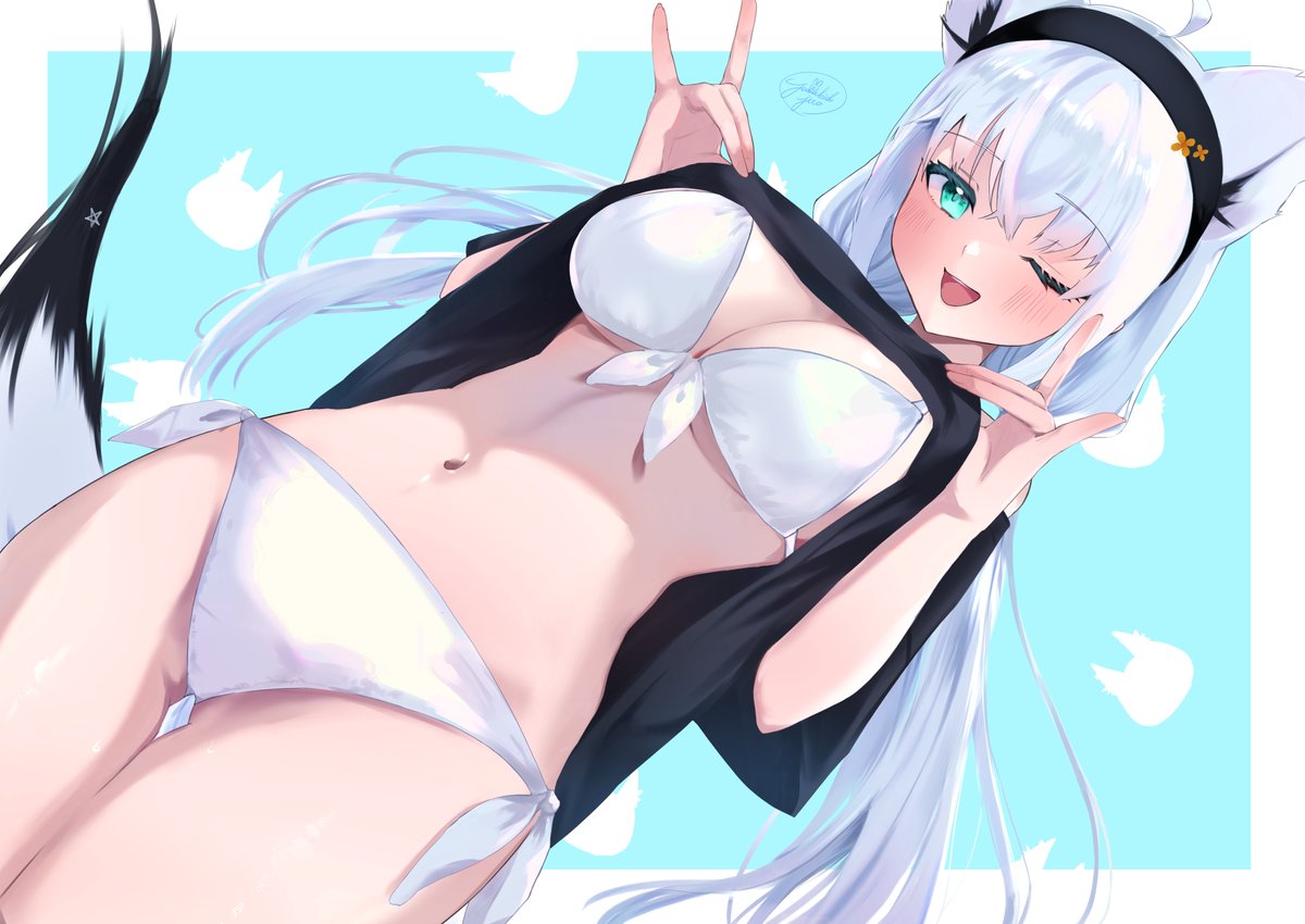 kyawa_ii's tweet image. 水着でした🦊
#絵フブキ