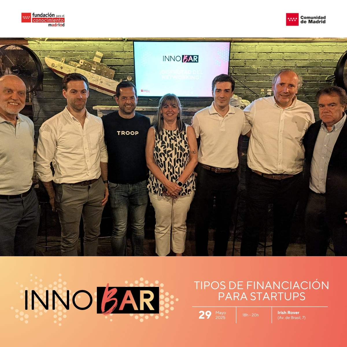 madrimasd's tweet photo. 🙌 ¡Gracias a todos los que hicisteis del primer #Innobar un evento inolvidable! 

🧠 Charlas prácticas

🍻 Networking real y nuevas sinergias

⏩ Consulta los próximos #Innodays e #Innobars en Eventbrite: https://t.co/LmWwyANAtI

#Innobar #FinanciaciónStartups #Networking https://t.co/LOaBkvfGKf