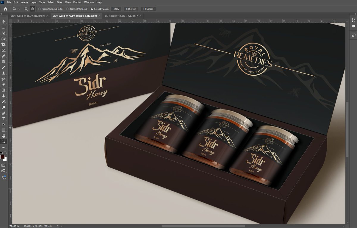 Me: Kotak custom kan so saya buat design botol je dulu. Kena confirm design dulu baru boleh masuk kotak. 

Client: Dummy kotak dulu.

Me: Ok ☺️

Bottle &amp; Box packaging design ✨
