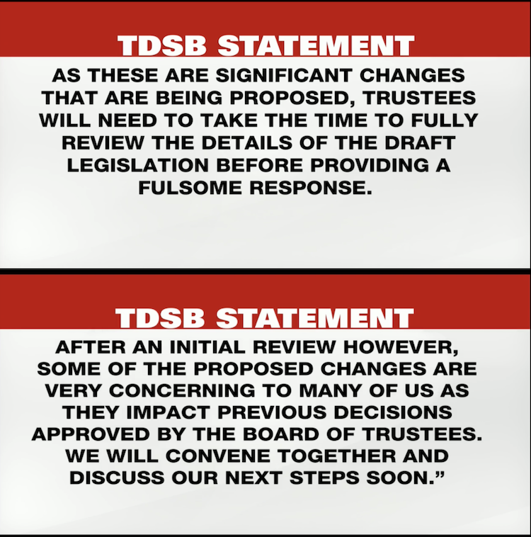 Save Our Schools TDSB (@sostdsb) on Twitter photo Chair of the TDSB Neethan Shan shows complete disregard for the authority of the Ontario Minister of Education with this statement.
Your next steps are to follow the authority of the Minister and respect the wishes of taxpayers. <a href="/PaulCalandra/">Paul Calandra</a> <a href="/tdsb/">Toronto District School Board</a> <a href="/TDSBDirector/">Clayton La Touche</a> <a href="/ONeducation/">Education Ontario</a> Chair of the TDSB Neethan Shan shows complete disregard for the authority of the Ontario Minister of Education with this statement.
Your next steps are to follow the authority of the Minister and respect the wishes of taxpayers. <a href="/PaulCalandra/">Paul Calandra</a> <a href="/tdsb/">Toronto District School Board</a> <a href="/TDSBDirector/">Clayton La Touche</a> <a href="/ONeducation/">Education Ontario</a>