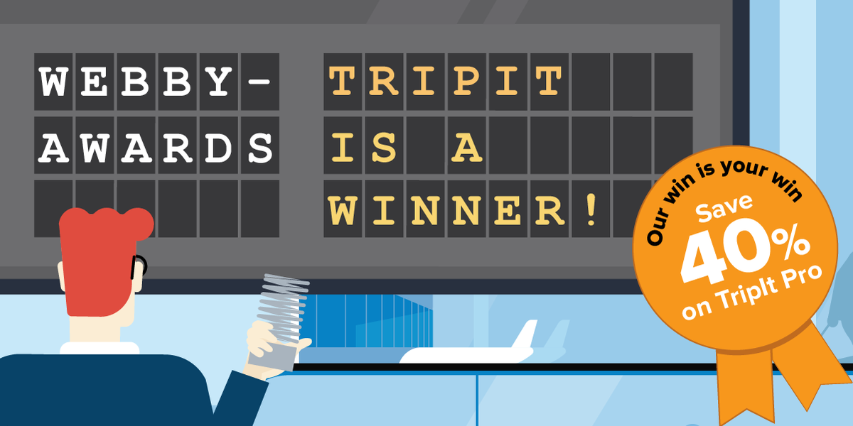 ✨ Last chance ✨

Upgrade to TripIt Pro for just $29 and see why The Webby Awards named TripIt the best travel app. sap.to/6010NXdvw

⏱ Hurry—this offer ends today!

Note: Offer is valid for new TripIt Pro users only.