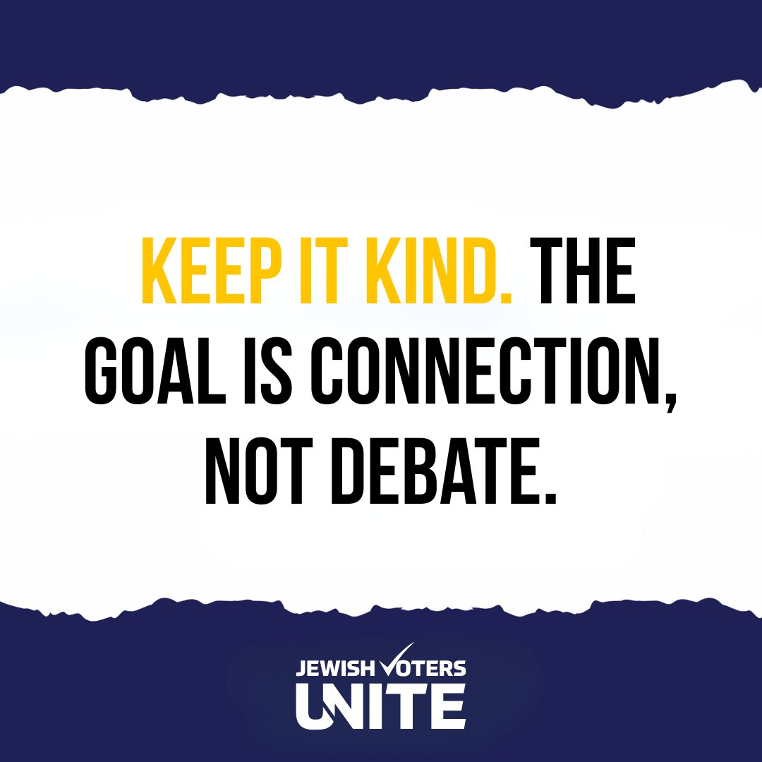 UniteJV's tweet photo. You don’t need to be an expert — just honest.

Start the convo. Share why you vote.

Oy vey won’t fix it. Voting might.

#JVU #JewishVotersUnite #TalkAboutVoting #CivicConnection https://t.co/2dT62TKDSd