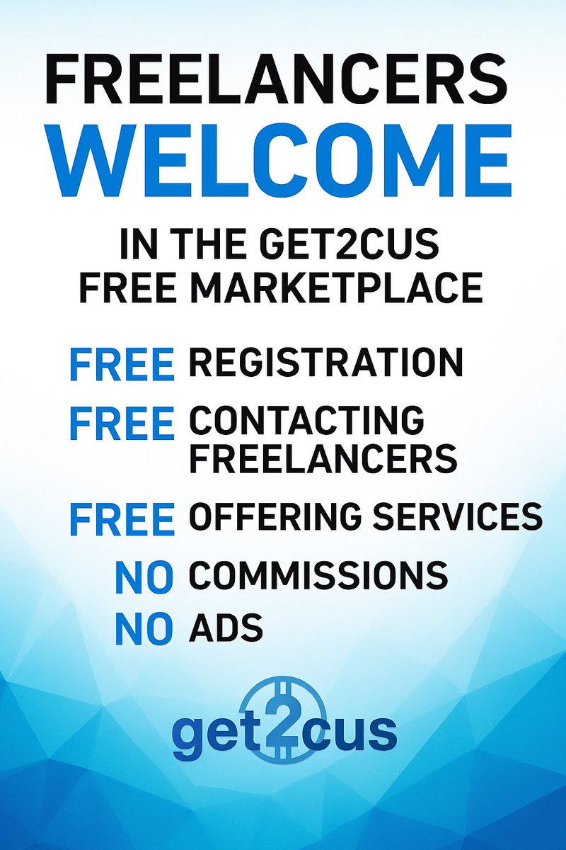get2cus's tweet image. 🚀 Freelance Smarter with get2cus
Discover a world where hiring and working remotely is seamless, secure, 
and fee-free.

🔒 Secure Communication

💼 All-in-One Platform

💰 Bitcoin-Powered Transactions

📲 Download Now

#FreelanceRevolution #get2cus 
#AllInOneApp #freelancetips