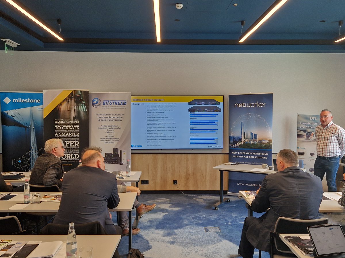 BitstreamPoland's tweet photo. 22 maja nasz partner z Węgier, firma Networker zorganizowała Professional Day dla swoich klientów🤝. 
Podczas wydarzenia przedstawiono prezentację na temat produktów i rozwiązań Bitstream🙌. 
#Networker #ProfessionalDay #Technologia #Innowacje #SynchronizacjaCzasu #Bezpieczeństwo https://t.co/HIdPehWBGZ