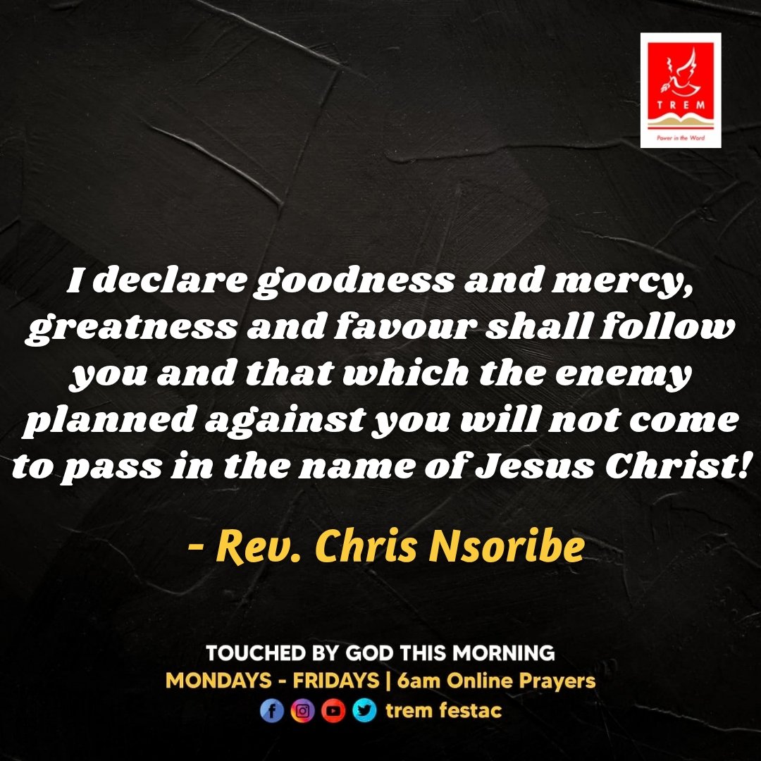 Pryzelezz's tweet photo. God's word of safety and security concerning you will not fall to the ground, your hands will finish that which they've started & it will end in praise in Jesus name.
Rev. Chris Nsoribe
#TREM #TREMFESTAC #TouchedByGodThisMorning #Prayer #Rest #May #SatisfiedWithFavour #Friday https://t.co/acwyRznKVq