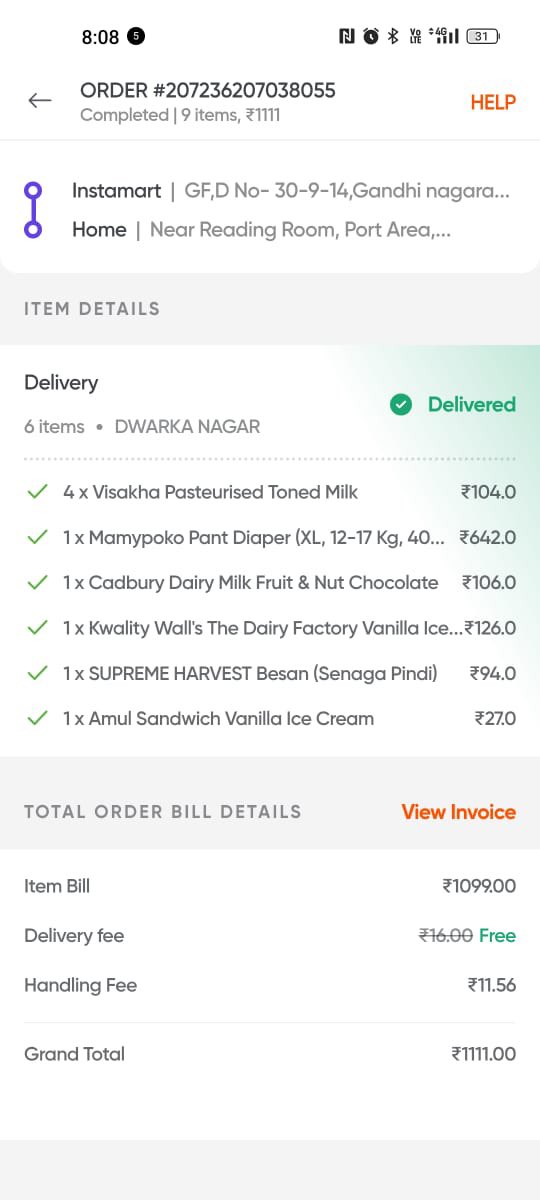 jeevan_akash's tweet photo. @SwiggyCares @SwiggyCares despite multiple calls and emails, there’s been no resolution for the missing item(Daiper). This isn’t a small amount to just ignore. It’s our hard-earned money. Please take responsibility and sort this out. #SwiggyCare https://t.co/QjmrKsPgeA