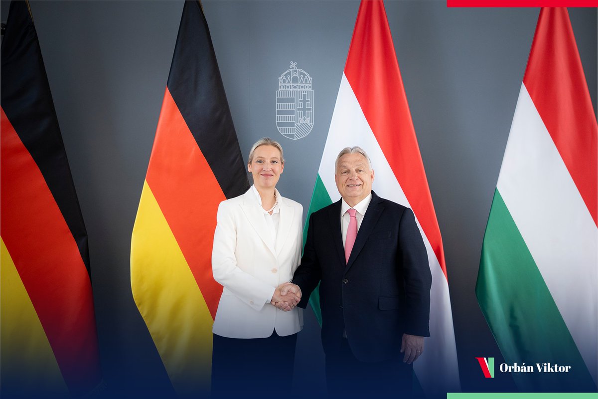Orbán Viktor (@pm_viktororban) on Twitter photo 🇭🇺🤝🇩🇪 Great seeing you again, <a href="/Alice_Weidel/">Alice Weidel</a>. Wishing you continued strength in your fight for a sovereign and secure Germany! 🇭🇺🤝🇩🇪 Great seeing you again, <a href="/Alice_Weidel/">Alice Weidel</a>. Wishing you continued strength in your fight for a sovereign and secure Germany!