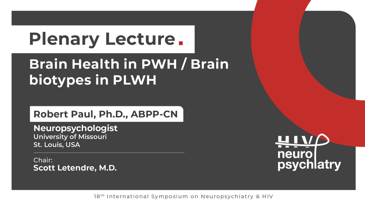 🌐 Plenary session: Brain Health in PWH with Robert Paul, chaired by Scott Letendre.

<a href="/iasociety/">IAS - the International AIDS Society</a> <a href="/GrupoAF_VIH_SEF/">GrupoAF_VIH_SEFH</a> @FLSscience <a href="/EACSociety/">EACS</a> @aidsactioneurop <a href="/IAPAC/">IAPAC</a> <a href="/Esteban09090/">Esteban Martinez 🇺🇦</a> <a href="/DrJordiBlanch/">Dr. Jordi Blanch</a>

#NeuroHIV25 #HIV