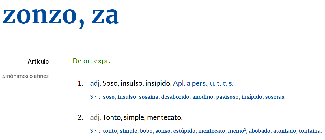 HamayaVentura's tweet photo. #Palabrasbonitas
¿Conocíais este vocablo? Me ha salido en el libro que estoy leyendo y me ha parecido curioso. No lo conocía.
#Zonzo
Soso, insulso, insípido.
Tonto, simple, mentecato.
Creo que aplica a más de uno y más de dos de los habitantes de Twitter, ¿verdad? 😜
#Felizfinde https://t.co/k0tgiNDK7B