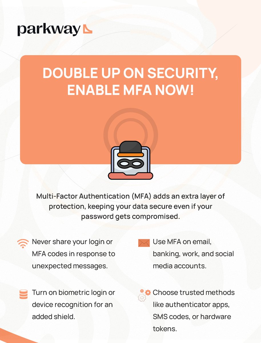 Today's Security Tip.

Stay Protected!

Enable Multi-Factor Authentication Now!

.

#StaySecure #informationsecuritytips