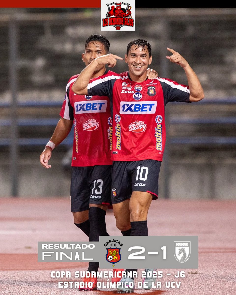 Resultado Jornada 6

𝐂𝐚𝐫𝐚𝐜𝐚𝐬 𝐅𝐂 2 - 1 Deportes Iquique 

Copa Sudamericana 2025.