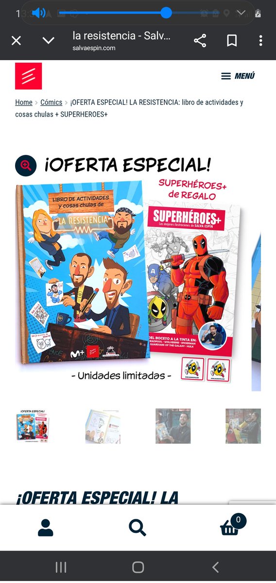 Ah! Que con tanta novedad olvidé comentar que para celebrar la visita a <a href="/LaRevuelta_TVE/">La Revuelta</a> , preparé esta OFERTA ESPECIAL en plan 2x1 de el Libro de Ilustraciones <a href="/LaResistencia/">La Resistencia por M+</a> + SUPERHÉROES+ 
salvaespin.com/producto/la-re…
FIRMADOS Y CON DIBUJICO 
Vamos ahí que quedan poquitas unidades!