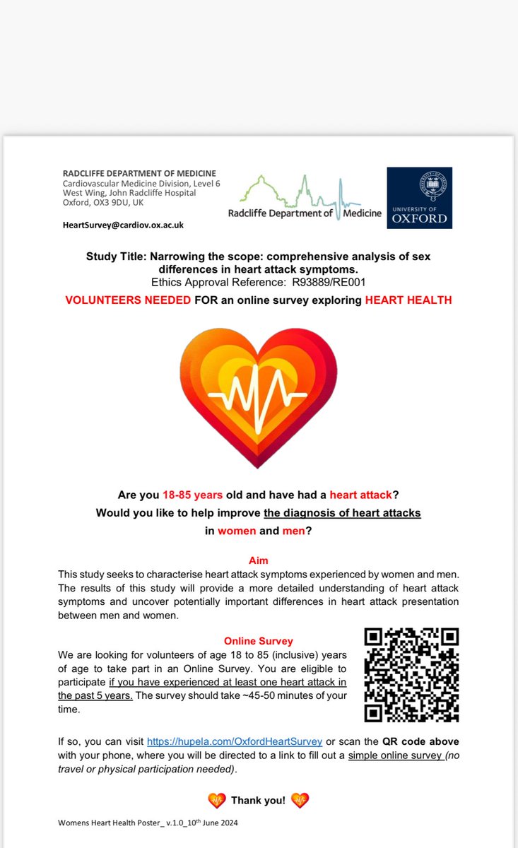 National Heart Survey 

Your participation could help improve the diagnosis of a heart attack.