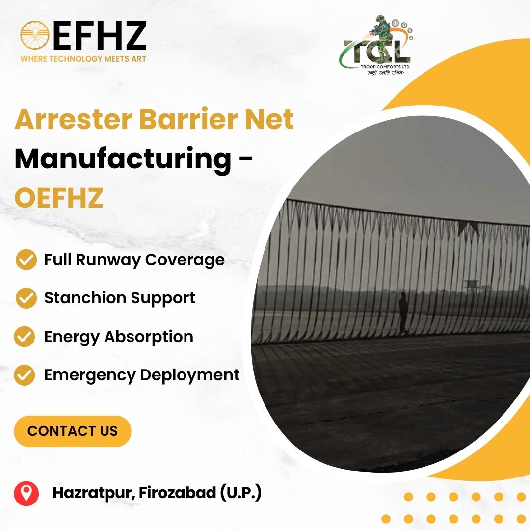 OEFHAZRATPUR's tweet image. ✈️ At #OEFHZ, we&apos;re dedicated to enhancing safety with our expertly manufactured arrester barrier nets. Engineered for maximum stopping power and durability, our solutions provide critical protection in high-risk environments. 
#ArresterBarrierNets @TCLKanpur  #SafetySolutions