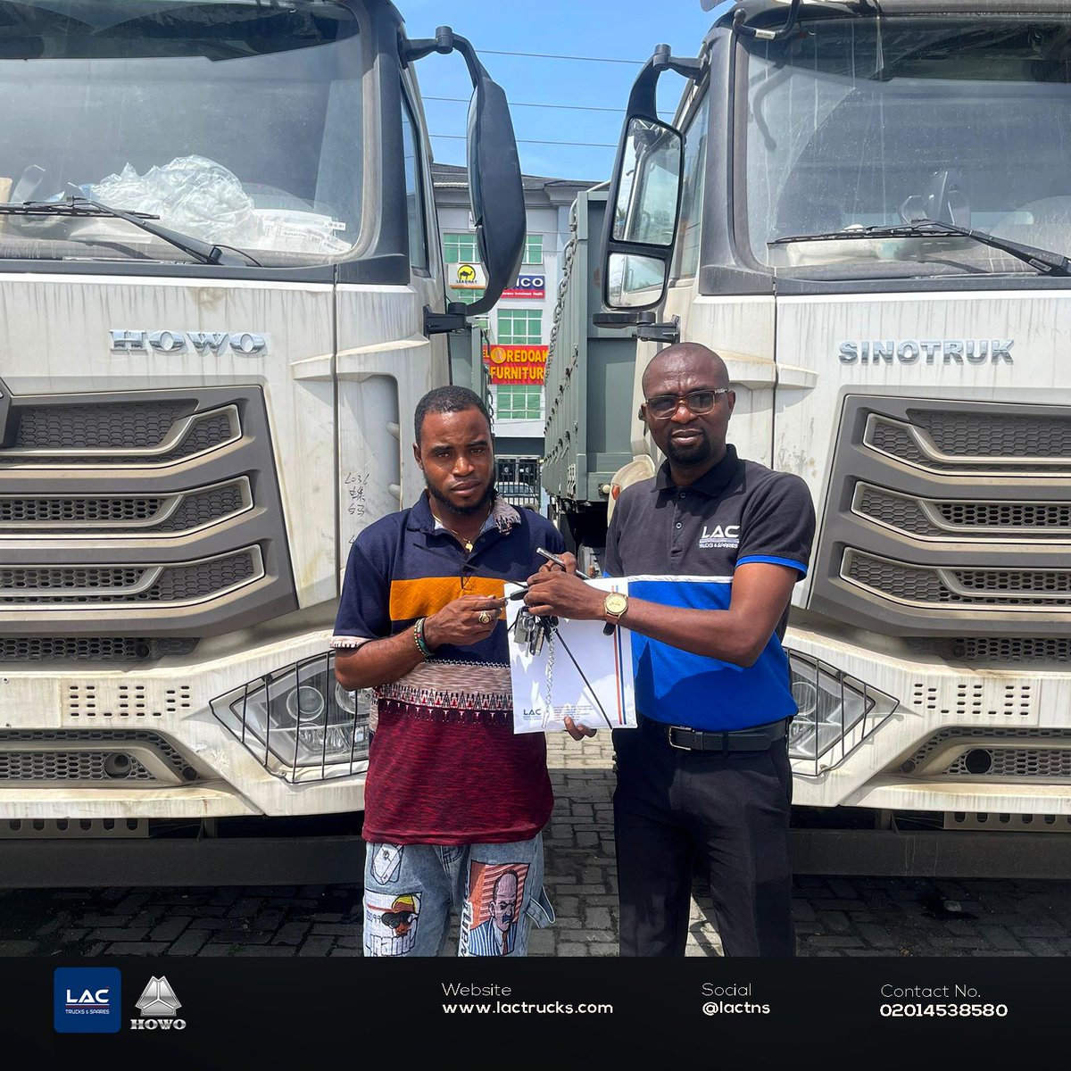 lactns_'s tweet photo. Welcome to the family of LAC satisfied truck owners!
#NewWheels #HappyCustomer #HOWOtrucks #Lactrucksandspares #LAC #TruckSales https://t.co/Nw7PiB1gGy