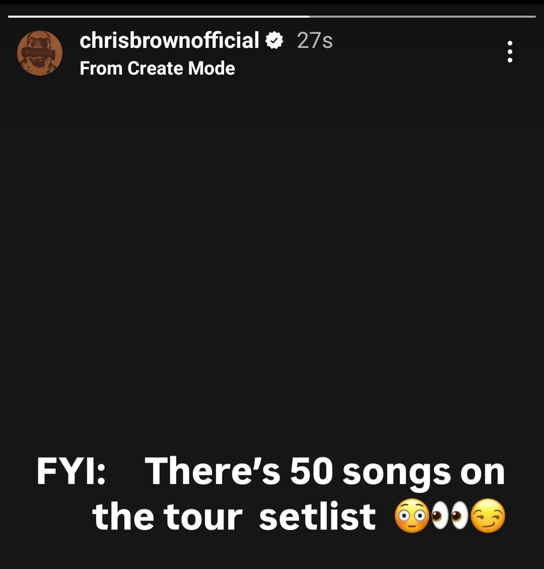 Chris Brown via ig story.