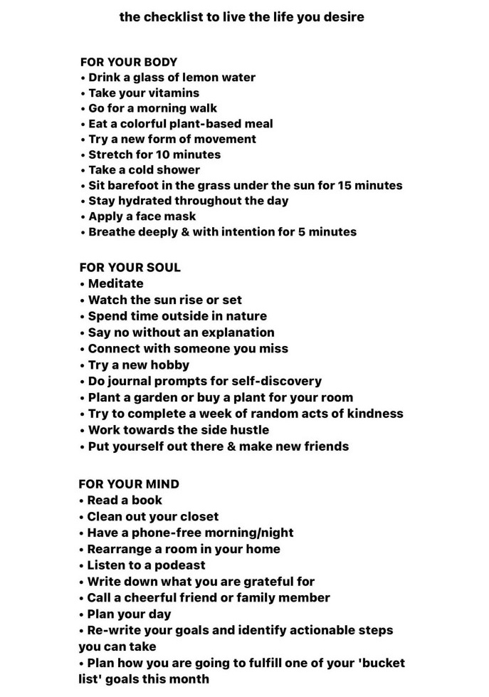 Liminal1988's tweet photo. The checklist to live the life you desire https://t.co/3487giSK1y