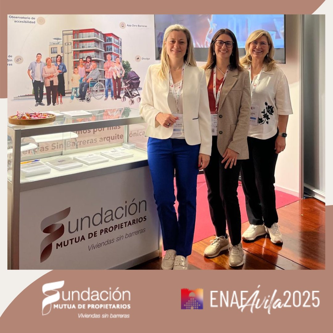 FundacionMdP's tweet photo. ¡El #ENAF Ávila ya ha arrancado!
🙌 Desde Fundación Mutua de Propietarios estamos muy contentas, un año más, de apoyar y participar en el XIX Encuentro Nacional de Administradores de Fincas, #ENAF2025, organizado por el Colegio de Administradores de Fincas de Ávila (@CAF_Avila).
Te invitamos a pasarte por nuestro stand y descubrir cómo podemos ayudar a hacer que las comunidades de propietarios sean más accesibles para todas las personas.
Estamos encantadas de estar presentes un año más para seguir dialogando sobre la accesibilidad e inclusión en nuestros edificios y comunidades.
#Accesibilidad #MovilidadReducida #Inclusión #SinBarreras #ENAFÁvila2025 #Administradoresdefincas