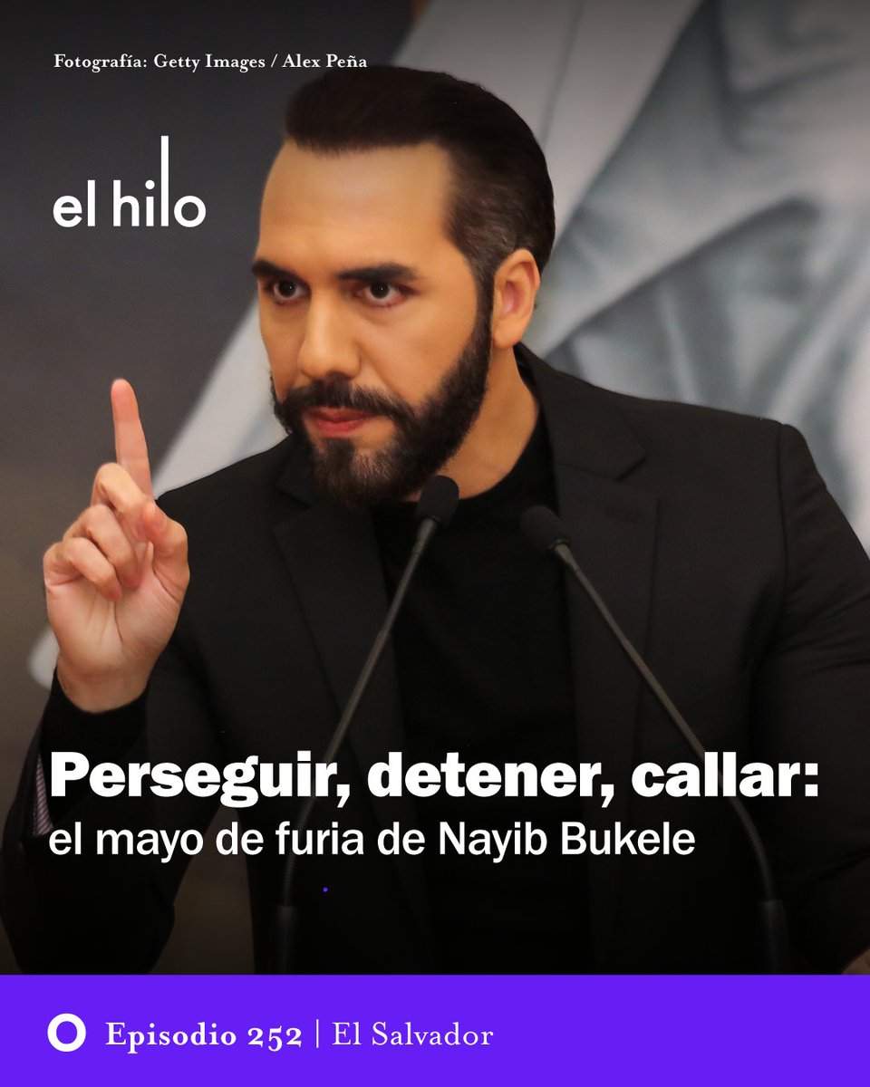 En mayo, Nayib Bukele persiguió a periodistas, reprimió protestas, arrestó transportistas y encarceló a una defensora de derechos humanos. Esta semana hablamos con <a href="/CarlosDada/">Carlos Dada</a> de <a href="/_elfaro_/">El Faro</a>, sobre esta escalada autoritaria. Escucha:
🌐 Web: elhilo.audio/bukele
🟢 Spotify: