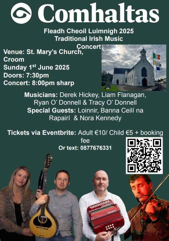 Wishing the very best to everyone taking part in this weekend's Limerick Fleadh Cheoil in Croom! 🎶

From all the team at Croom Medical. 

#FleadhLuimnigh