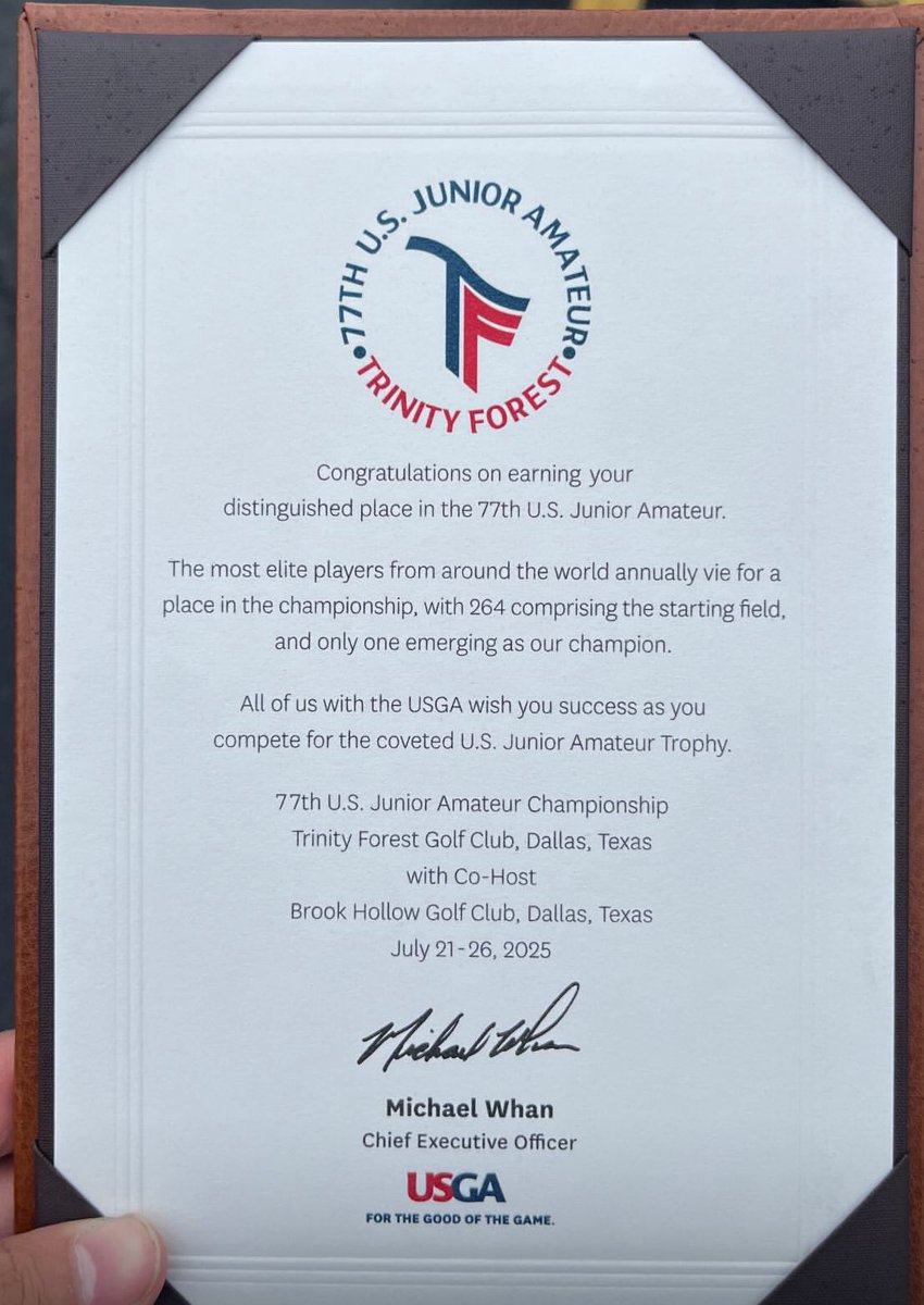 Congratulations to Aaron Xu for qualifying for the US Junior Amateur. He will be competing at Trinity Forest Golf Club in Dallas in end of July.  Excited to watch Aaron compete at the next level.☘️⛳️