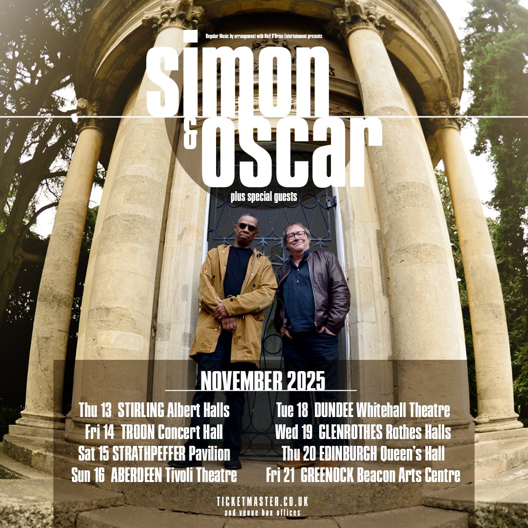 Simon &amp; Oscar are embarking on 8-date run in Scotland this November! Bringing their unique acoustic performances of songs from the Ocean Colour Scene songbook. 

Grab your tickets now ticketmaster.co.uk/simon-oscar-ti… before they sellout.