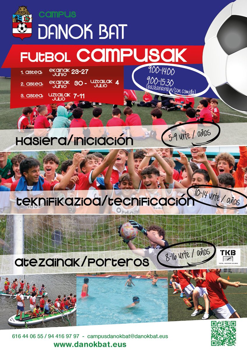 🔴⚪ Nueva actividad confirmada para el CAMPUS DE VERANO

🏛️ Visita al AC Museoa

❗Os recordamos que hemos superado las 100 inscripciones y hay PLAZAS LIMITADAS

Matrícula ⬇️
danokbat.eus/futbol-campus-…