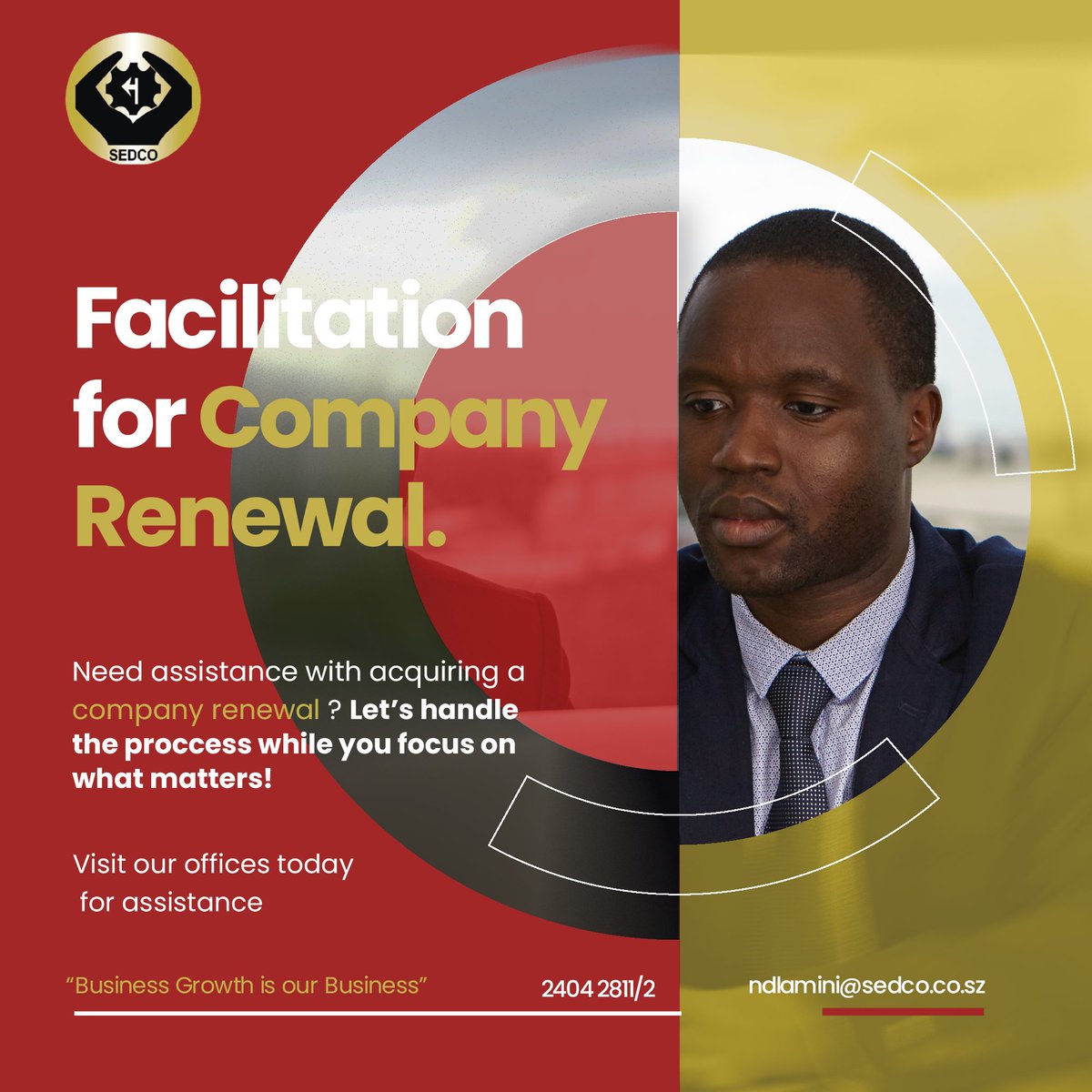 |Company Renewal Services|

Time for company renewal? We've got you covered!
Leave the paperwork to us so you can keep focusing on what you do best. Pop into our offices anytime for friendly, expert help.

📞 Call us on 2404 2811/2
📧 Email: ndlamini@sedco.co.sz

#SEDCOservices