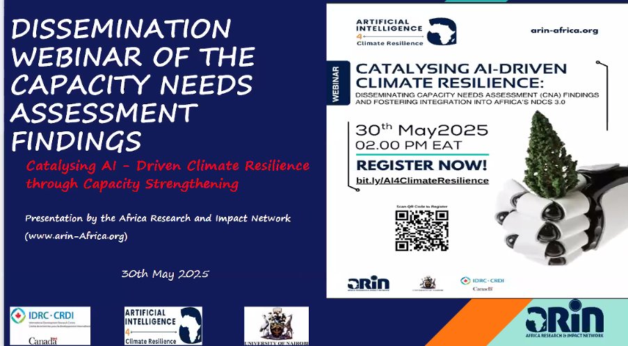 Africa faces several climate challenges with limited capacity, hence the need for innovative data-driven solutions, and AI offers this- Agevy (<a href="/arin_africa/">Africa Research & Impact Network</a>)
#AI4Climate #ClimateResilience #ClimateAction #NDCs3_0