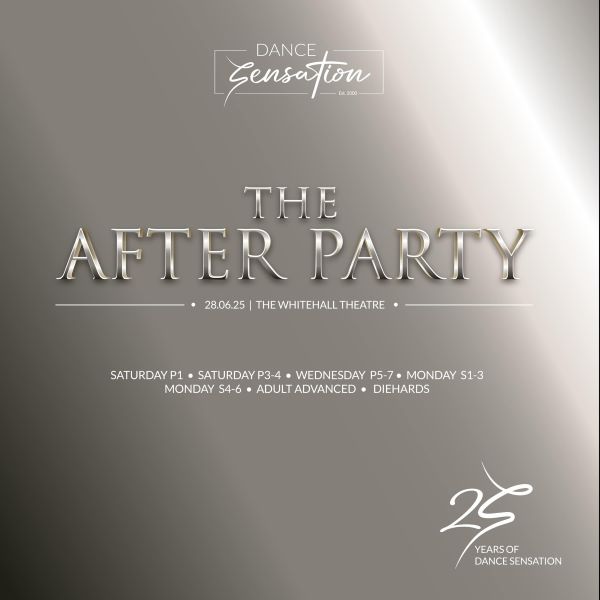 Tickets now on sale!🤩

Dance Sensation proudly presents ‘THE AFTER PARTY’ – a spectacular 25-year anniversary show celebrating a quarter-century of local talent, passion, and unforgettable performances! 🎶

📆 Saturday 28th June 19:00
🎫 pulse.ly/uczln5lmmb