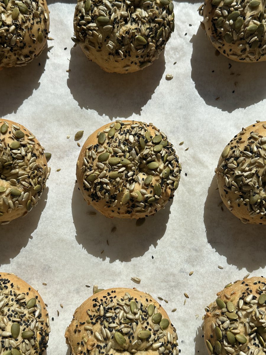 THE SEEDED BAGEL — pepitas, sunflower kernels, fennel, and black sesame seeds all topped on one of our handmade bagels. Available at all locations NOW. 🥯 Our bakery team really outdid themselves with this one. 🙂‍↕️❤️