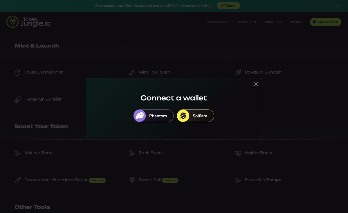 We’ve released an update that changes the "Connect Wallet" modal and its functionality.

Why was this needed?
iPhone and Android users often had trouble connecting their wallets on mobile. Additionally, desktop users without the Phantom or Solflare extensions weren’t given clear