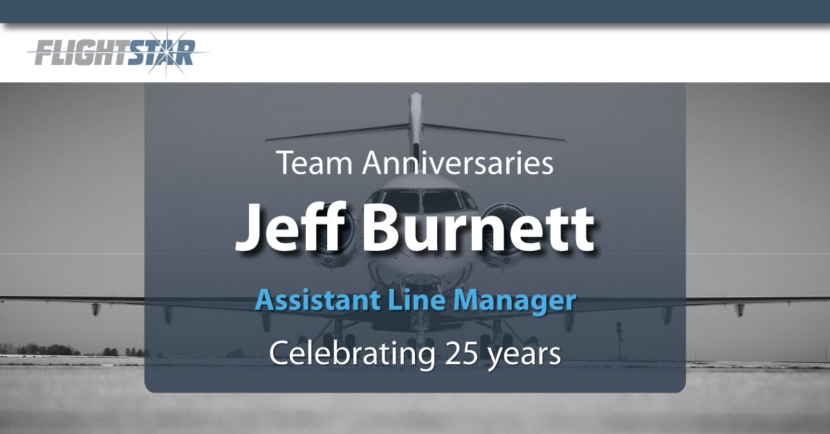 📣A BIG shout out to Jeff Burnett as he celebrates 25 years at Flightstar! 🙌  
#aviation #25years #flightline #flightline  ⛽️✈️🚜
